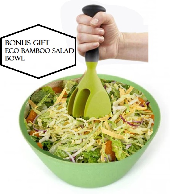 #1544 Nylon Serrated Salad Chopper with Free Eco Bamboo Fiber Salad Bowl 