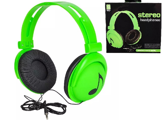 #2720 Neon Green Stereo Headphones